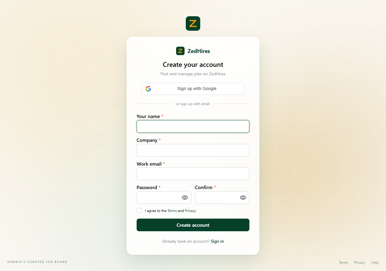 Getting started as an employer on ZedHires